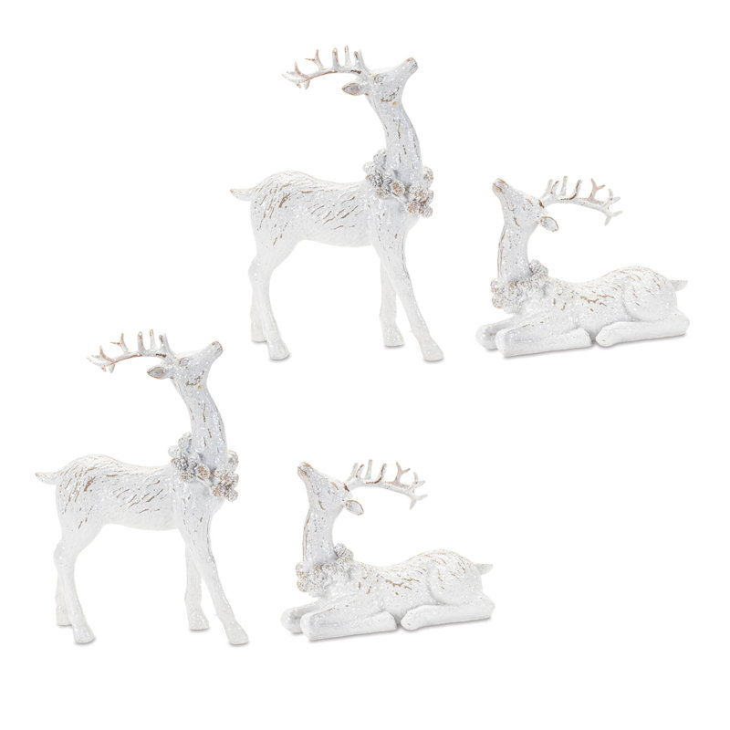 Figurine de cerf d'hiver (ensemble de 4)