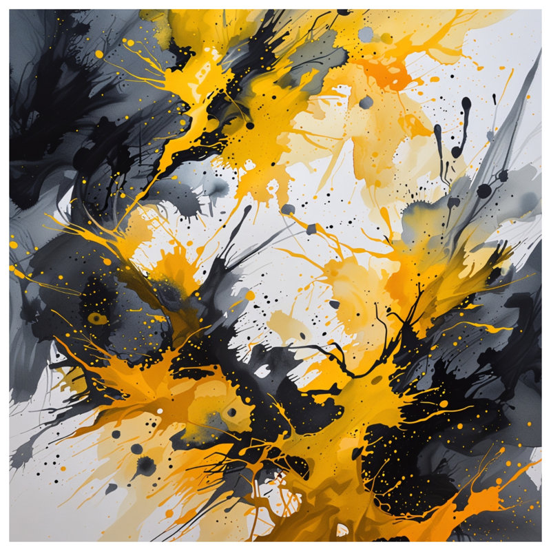 Abstract Splatter Canvas Gallery Wrap - Abstract Wall Decor in Many Sizes, 32 x 32 inches
