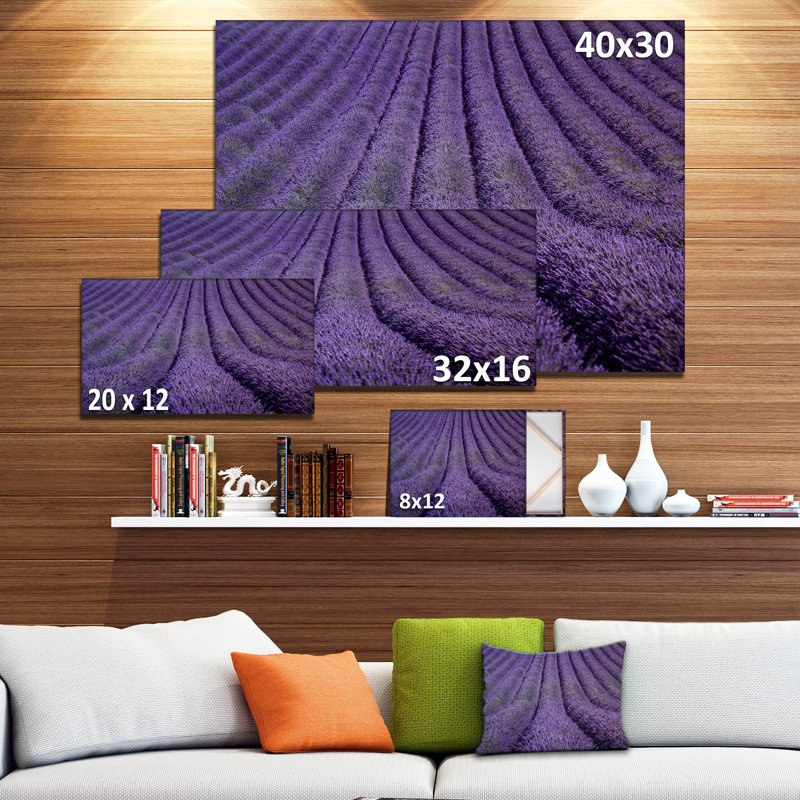 Texture florale lavande texture reproduction de photo sur toile tendue, H 16 po x l 32 po x P 1 po
