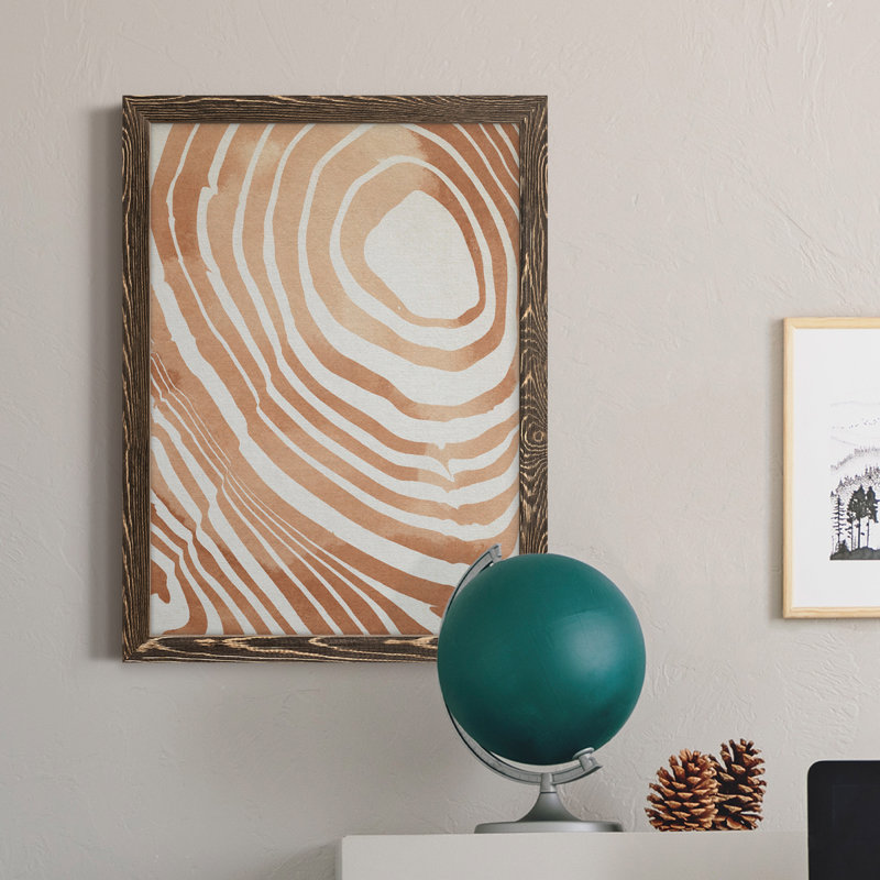 Toile encadrée de qualité supérieure à grain de bois Suminagashi IV - prête à être accrochée, H 17 po x l 20 po x P 1 po