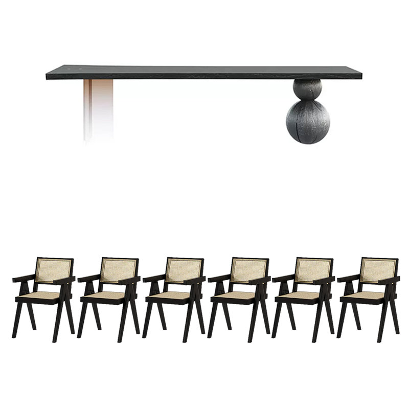 Ensemble de salle à manger rectangulaire, H 29,53 po x L 78,74 po x l 29,53 po