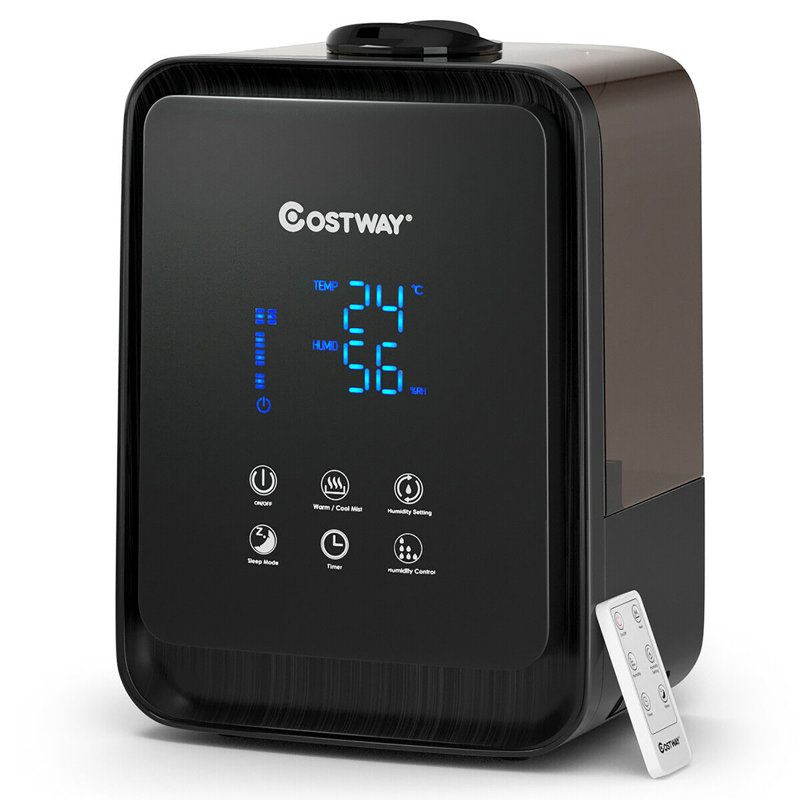 Costway 1.2 Gallons Warm Mist Ultrasonic with Adjustable Humidistat for 240 Cubic Feet