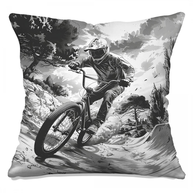 Coussin Cycling, coussins décoratifs double face, 16 po x 16 po