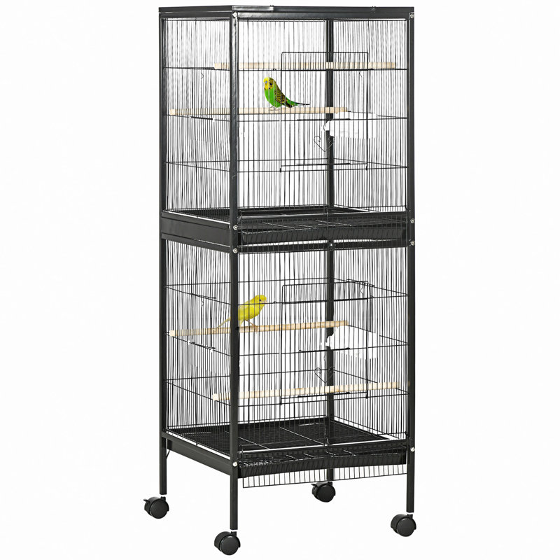 Cage à oiseau grande volée de 55 pouces PawHut, Noir