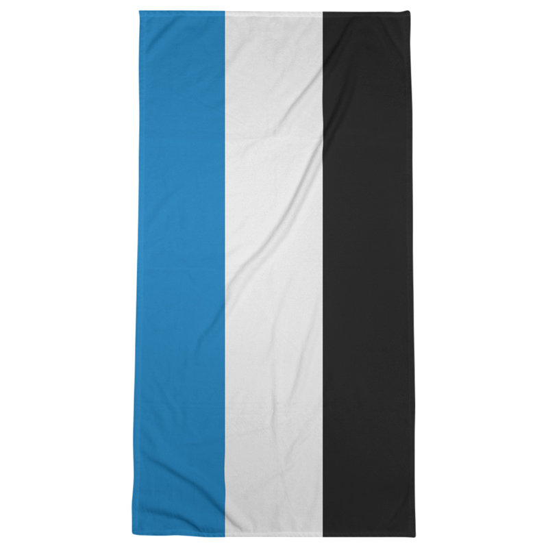 Cotton Blend Lightweight Bath Towel, Blue/White/Black