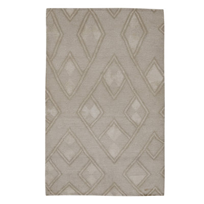 Hand Knotted Geometric Area Rug in Beige