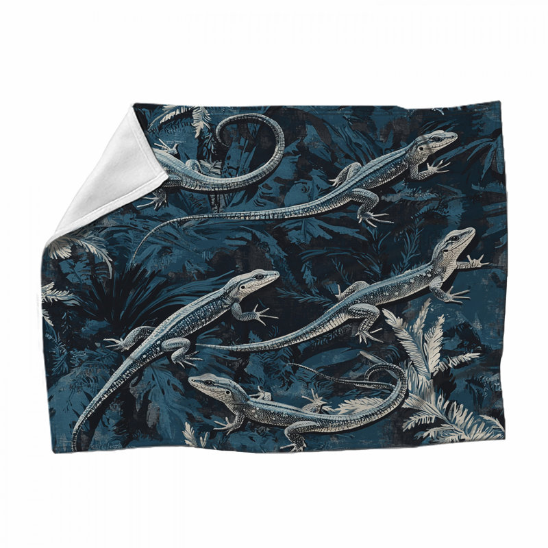 Jeté en molleton Lizards - Jetés d'animaux pour canapés ou lits, L 51 po x H 60 po