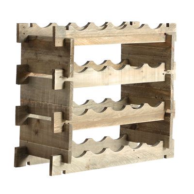 Tolchester Solid Wood Floor Wine Bottle Rack in Brown