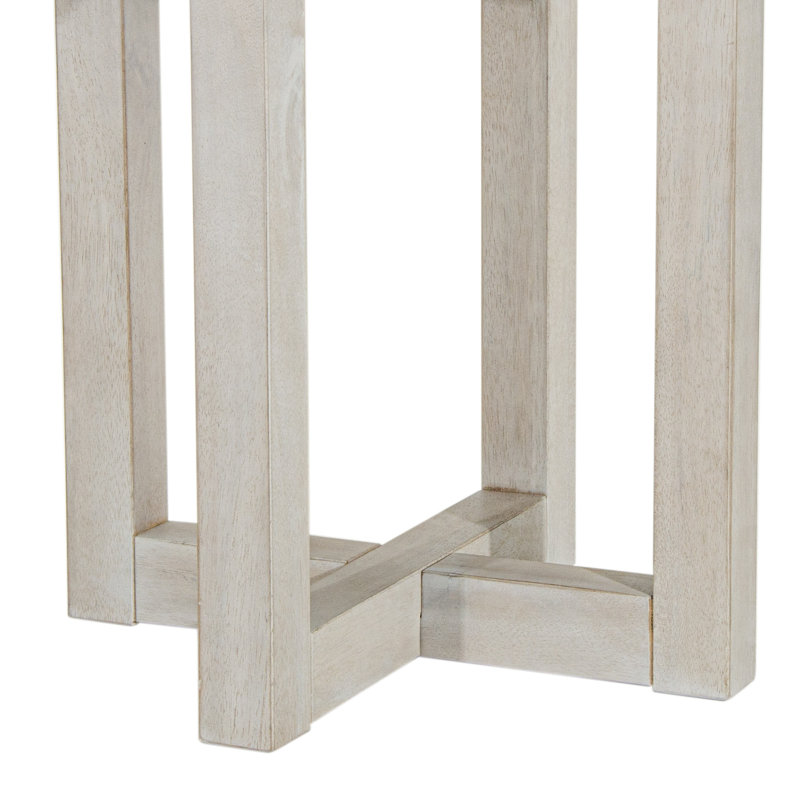 Table de bout ronde 22 po Adelia, Blanc délavé