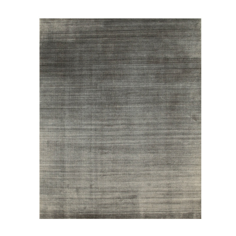 Tapis décoratif gris fait à la main Marylou, Rectangle 8 pi x 10 pi
