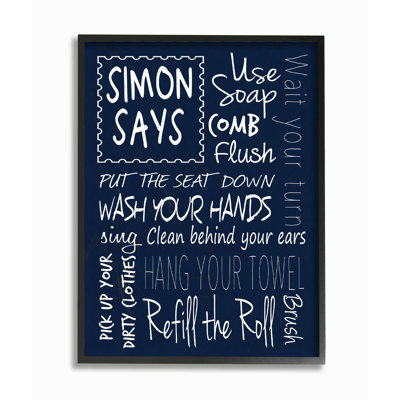 «Simon Says Bathroom Rules», art textuel