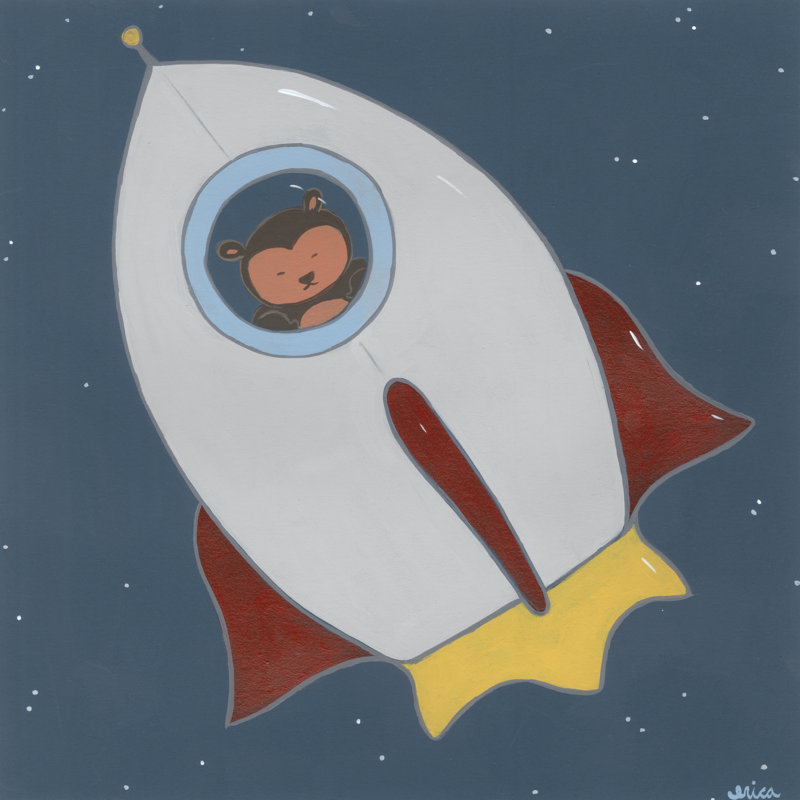 Monkeys In Space II - Wrapped Canvas Print, 122cm H x 122cm W