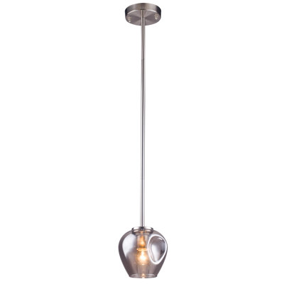 Transitional 1 Light Smoke Glass Pendant