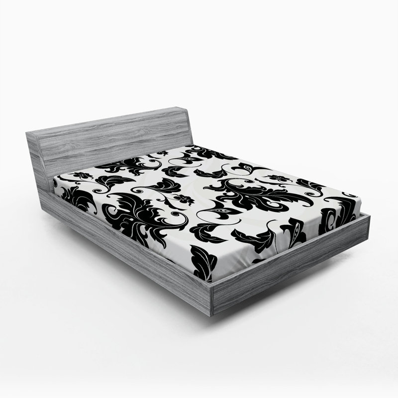 Microfiber Floral Fitted Sheet, Queen Fitted Sheet