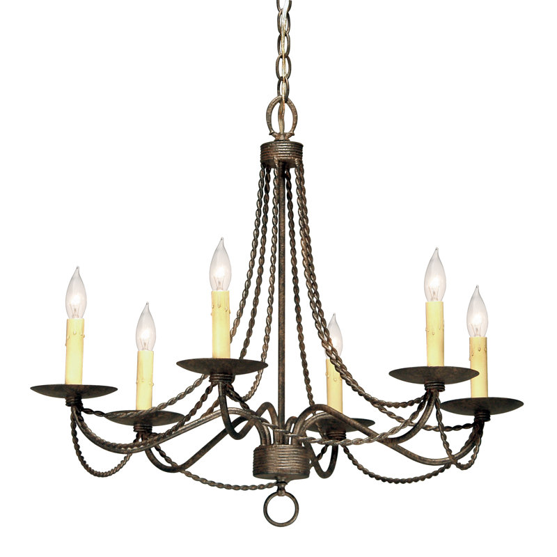 Lustre 6 lumières 28 "de large Ambree