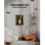 Gold Framed Halloween Wall Art, Wizard Frog, 25.5 X 20.5cm - Closed Corner Frame Print on Canvas