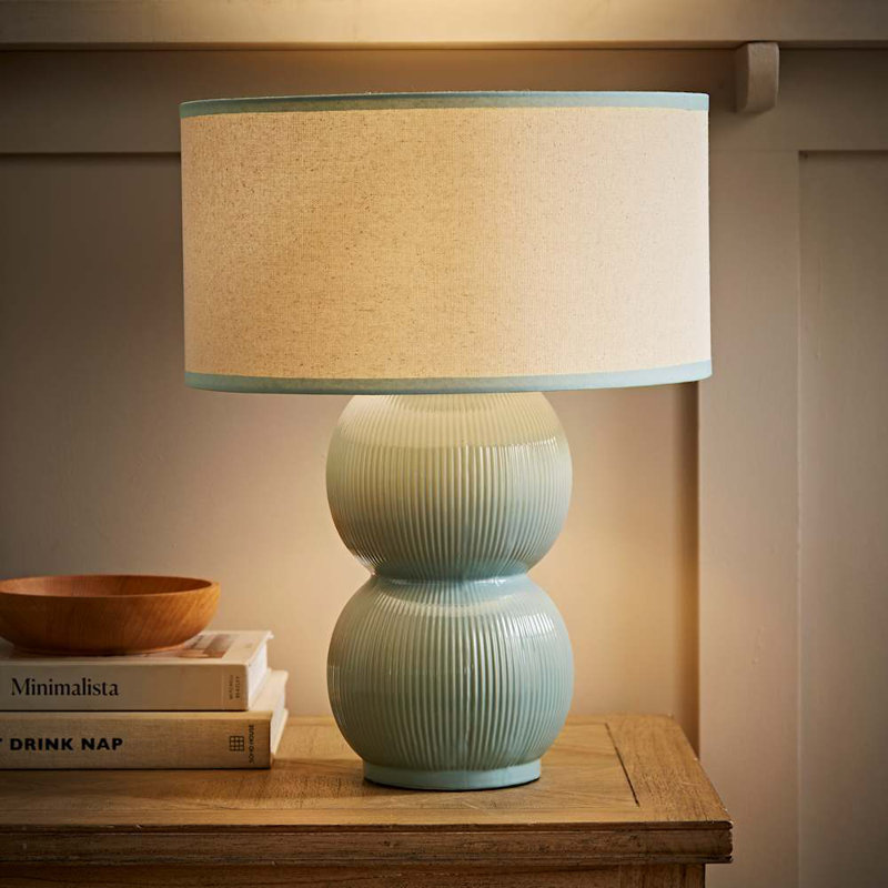 Ceramic Table Lamp, Green, Green