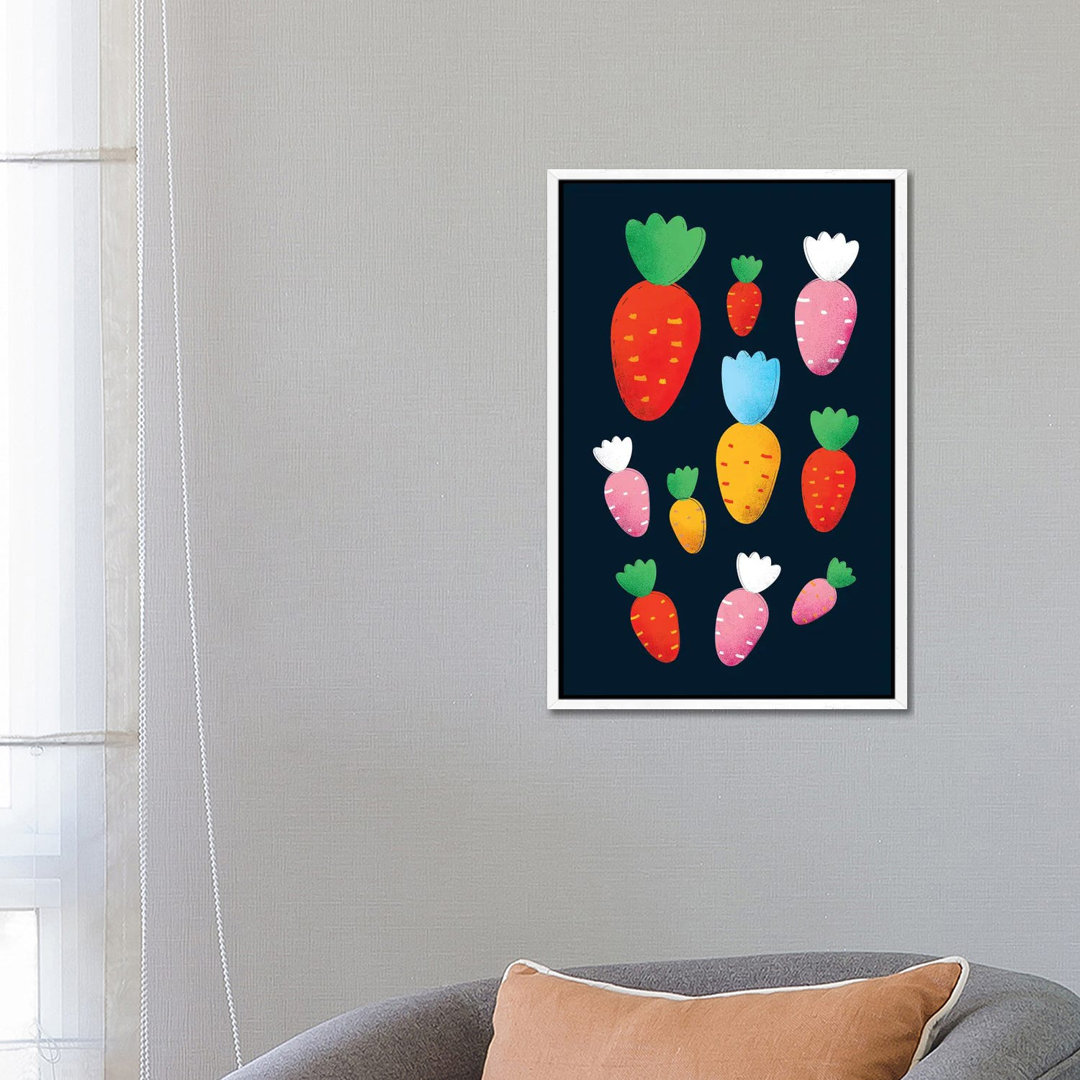 Colorful Carrots von Show Me Mars - Galerie-verpackte Leinwand Giclée