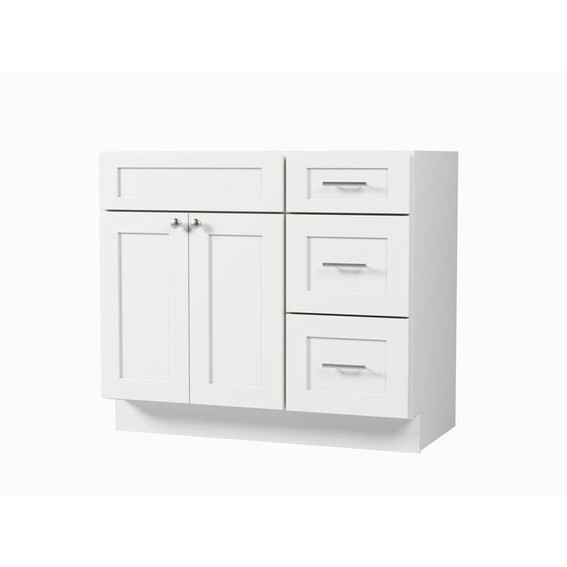 Meuble-lavabo simple 39 po avec tiroir Disar, Blanc