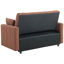 Canapé-lit en tissu bouclé en cuivre avec mousse et profil compact, capitonnage vertical rembourré, assise confortable pour le salon principal