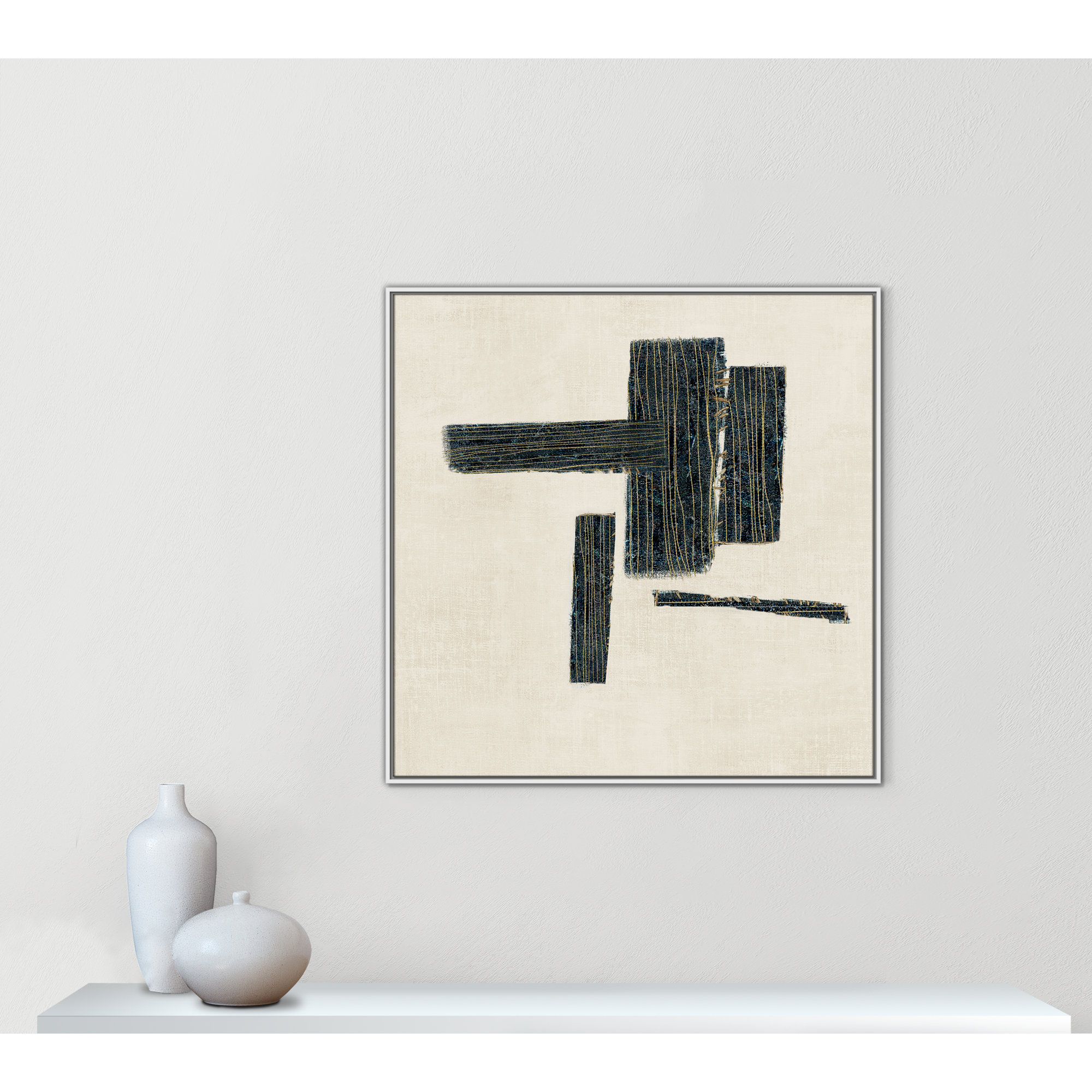 Stiched II Print by , 41.5" H x 41.5" W, White