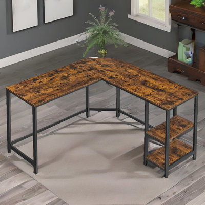 Acima L-Shaped Iron Computer Desk