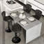 Swivel Upholstered Adjustable Height Counter Stool with Metal Frame-1050875809