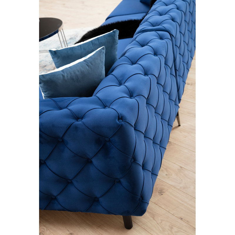 Canapé modulaire Seidel, Mélange de polyester bleu marine