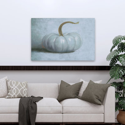 Pumpkin II No Leaves - Autumn Blue Fall Gray Art