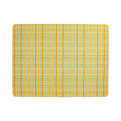 Frieling Plaid Rectangular Placemat, Yellow, 16.5" X 12.5", Set Of 6