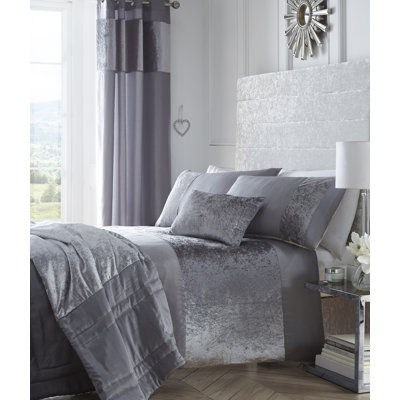 Polemenakos Crushed Velvet Duvet Cover Set