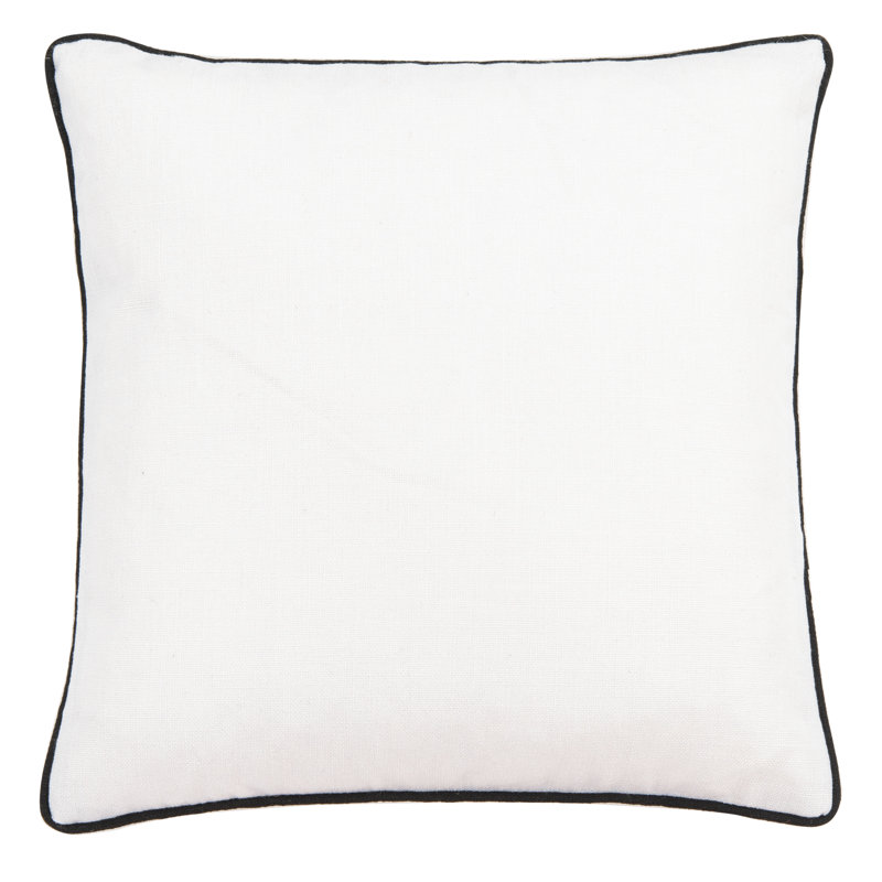 Edeline 18'' White and Black Reversible Throw Pillow