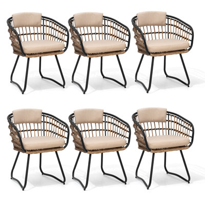 Outdoor Dining Chair With Removable Cushion  (Set of 6)