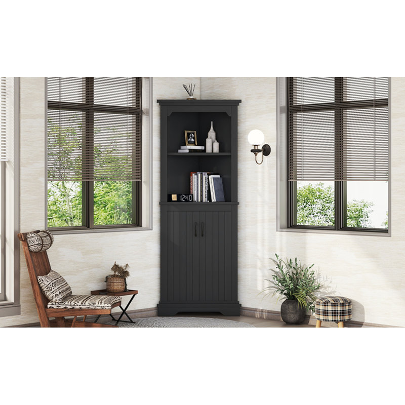 Grande armoire d'angle avec portes
