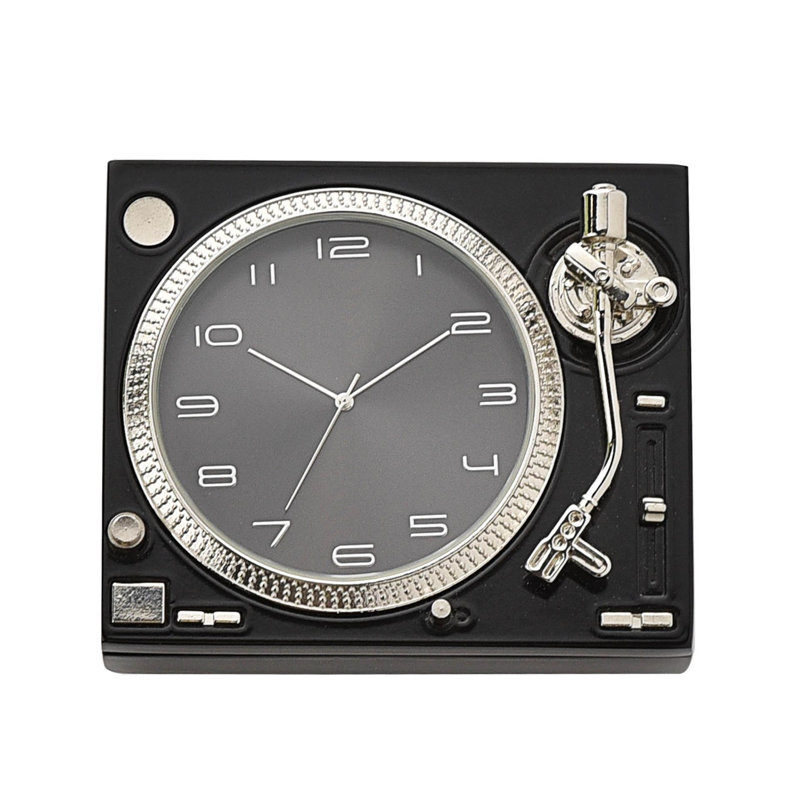 Burtt Analogue Metal Tabletop Clock in Black