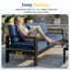 Ensemble de mobilier de jardin tout en aluminium résistant aux intempéries, ensemble de mobilier de patio 5 places avec coussins moelleux, ensemble de patio extérieur 4 pièces avec accoudoirs élargis de 8,1 cm (3,2 po).-757216641