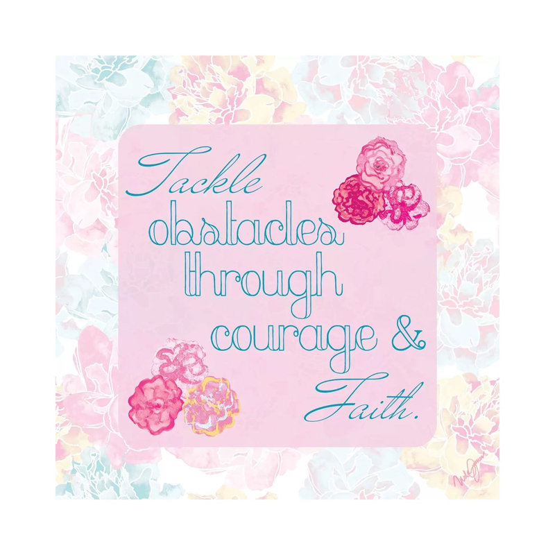 Faith and Love Floral I 1 Piece Wrapped Canvas Wall Art, 45.72 cm H x 45.72 cm W x 3.175 cm D