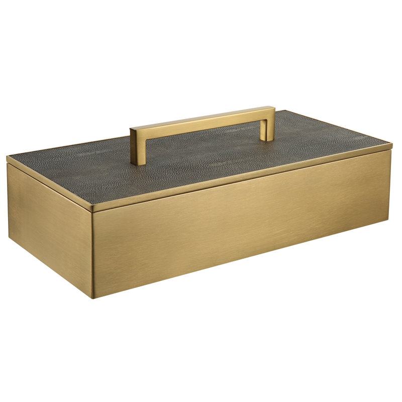 Wessex Decorative Box, Gray/Gold
