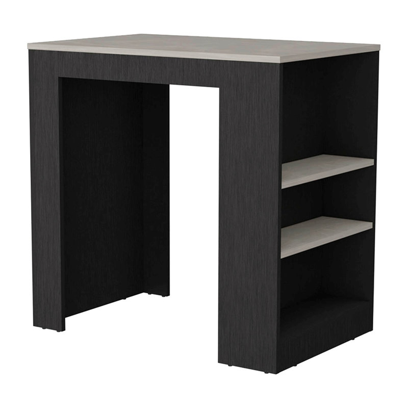 Îlot de cuisine avec 3 tablettes latérales pour une utilisation quotidienne