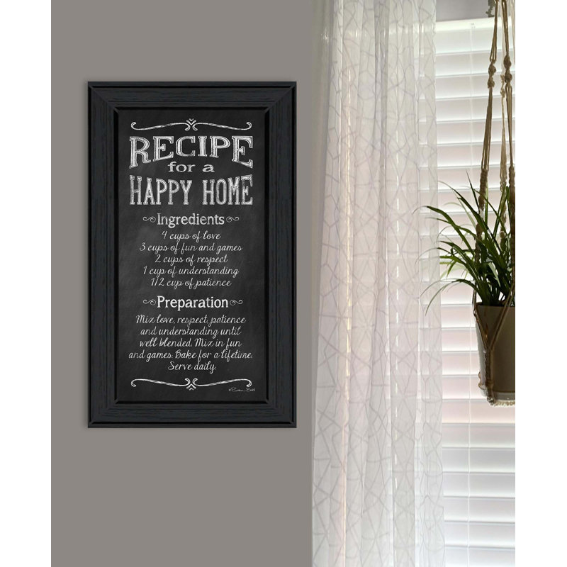 «Recipe For A Happy Home» par Susan Ball, reproduction encadrée prête à être accrochée
