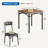 Industrial Dining Set for 2, Compact Table & 2 PU Upholstered Chairs, Space-Saving for Small Spaces-1770263201