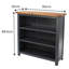 Aulay Tall Bookcase, Midnight Blue, Adjustable Shelves-844608809