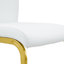 Ensemble de table de salle à manger en MDF à motif marbré blanc "x36" avec 8 chaises en polyuréthane blanc et pieds en C en tube d'or - Idéal pour la cuisine ou la salle à manger
