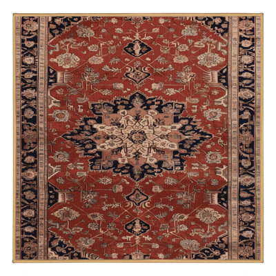 Machine Washable Persian Brown Area Rug