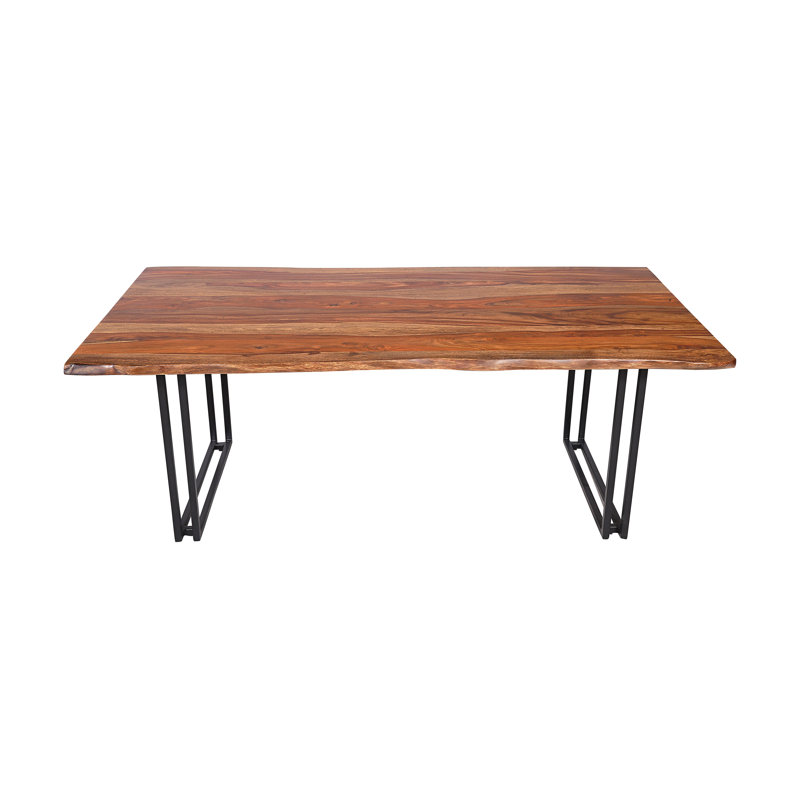Metal Base Dining Table, Rustic Brown, 82" L x 40" W