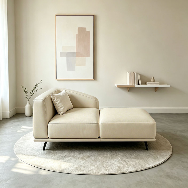 Chaise longue d'intérieur simple en similicuir