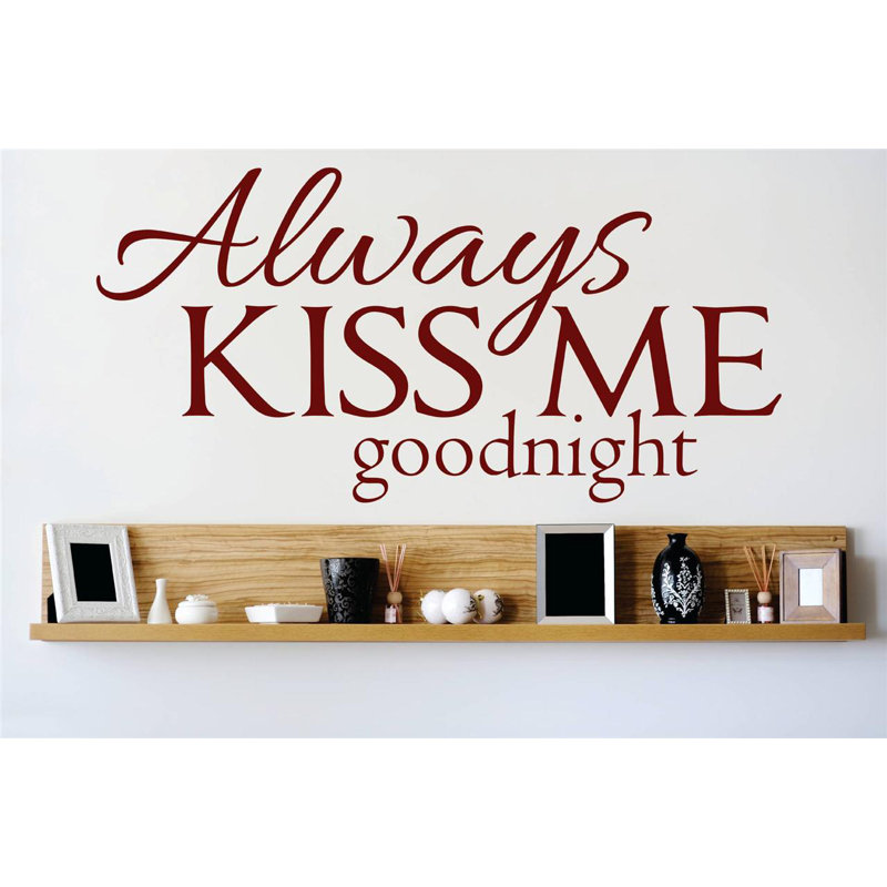 Décalcomanie murale toujours baisers me goodnight, Brun, H 8 po x l 20 po x P 0,16 po
