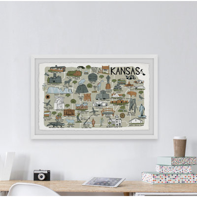 " Illustrated Map Of Kansas "