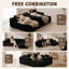 Modern Oversized 262cm Boneless Corner Sofa L-Shaped Corduroy Sofa With Storage Pockets-879638393-877740091