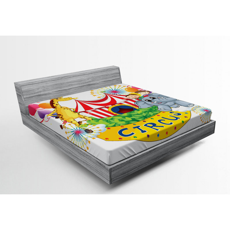 Circus Microfiber Fitted Sheet, Full/Double Fitted Sheet